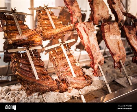 Asado Traditional Barbecue Dish In Argentina Roasted Meat Of Beef