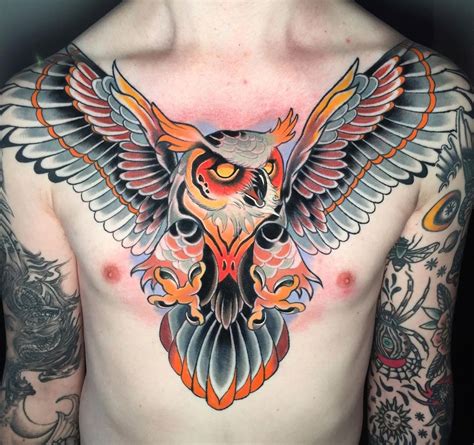 Owl Men S Chest Tattoo Tattoo Ideas For Men Women In