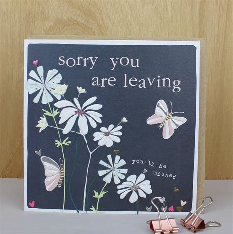 Sorry Youre Leaving Card By Molly Mae