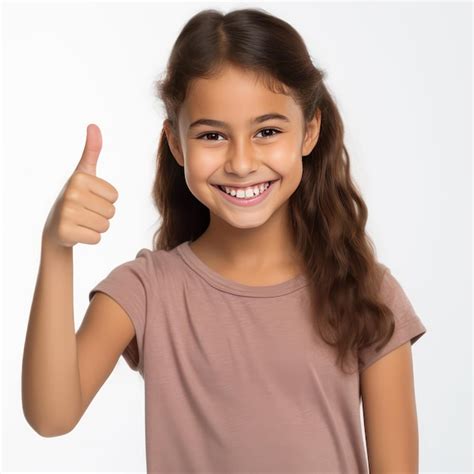 Premium Ai Image Portrait Of A Happy Little Girl Showing Ok Gesture