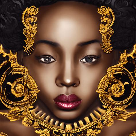 Melanin Dark Skinned Woman Big Curls Hyperrealistic Urban Wakanda Cinematic · Creative Fabrica