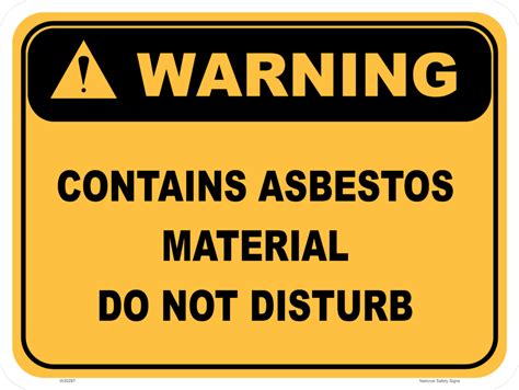 Asbestos Warning Sign National Safety Signs Australia