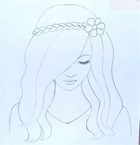 How To Draw A Beautiful Girl With Pencil Easy Love Drawings Pretty