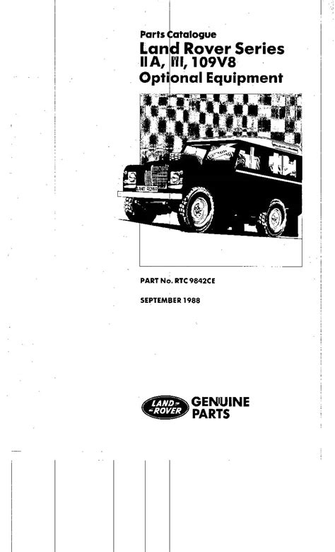 Land Rover Series Iii Optional Parts Catalogue Pdf Download Service