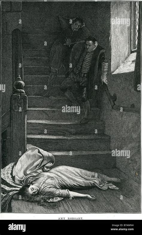 Amy Robsart Murder Pushed Stairs Kill Death Dead Woman Murderer Stock