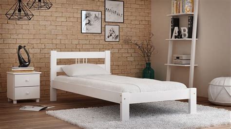 3ft Single Size 90x190cm Bed Frame White Pine Solid Wood With Slats