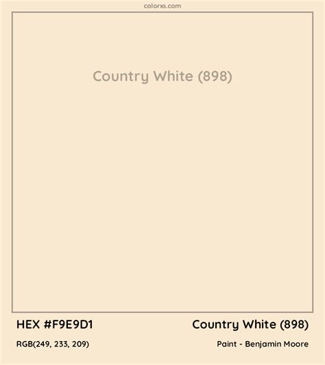 Benjamin Moore Country White 898 Paint Color Codes Similar Paints