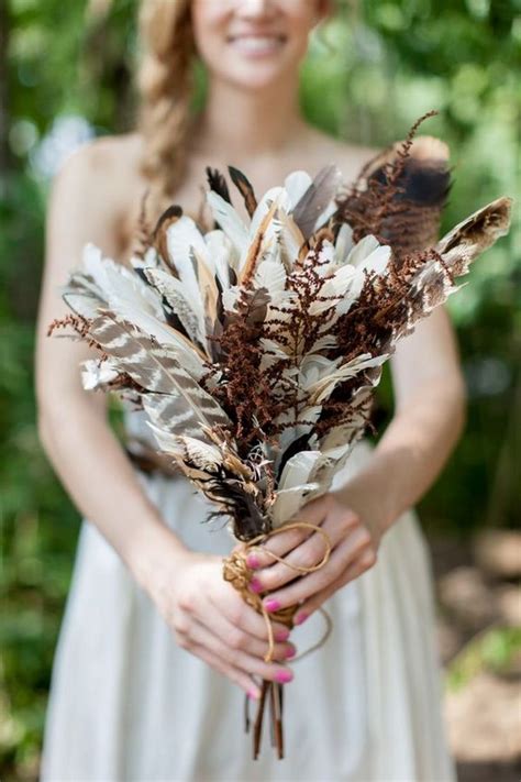 12 Unique Wedding Bouquet Ideas With Feathers Emmalovesweddings