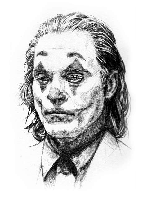 Joker Joaquin Phoenix 2020 Portrait Sketch By Kreg Franco Portrait