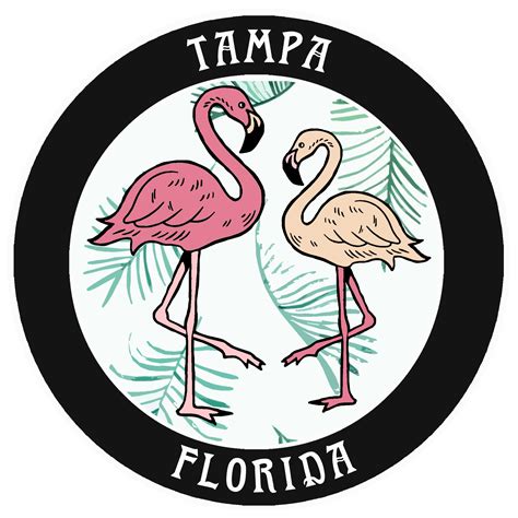 Two Flamingos Tampa Florida Car Truck Window Bumper Sticker Decal