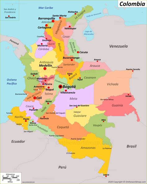 Arriba 100 Foto Mapa Politico De Colombia Con Sus Departamentos Y Capitales Alta Definición
