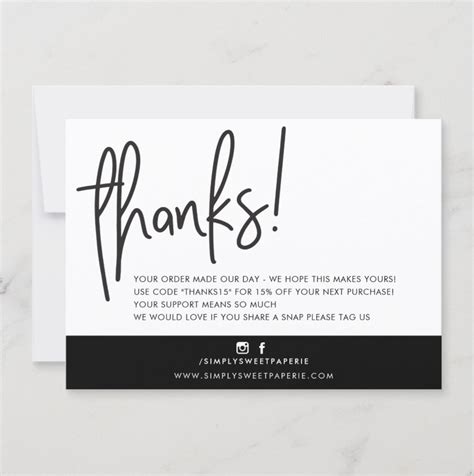 Business Thank You Modern Bold Handlettered Black In 2021