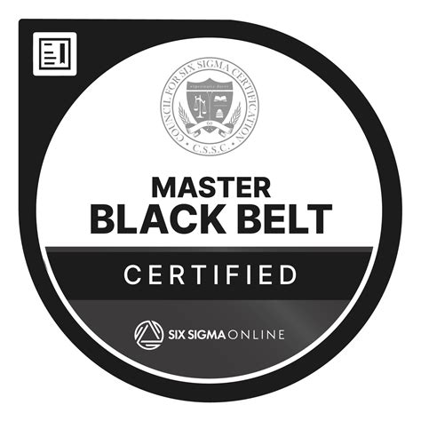 Shareable Digital Badge Master Black Belt Six Sigma Online