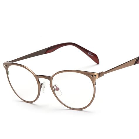 vintage retro rivet eye glasses frames for women round metal glasses frames optical spectable