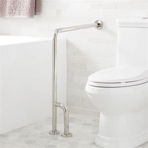 Pickens Wall To Floor Grab Bar In Brushed Stainless Steel Signature
