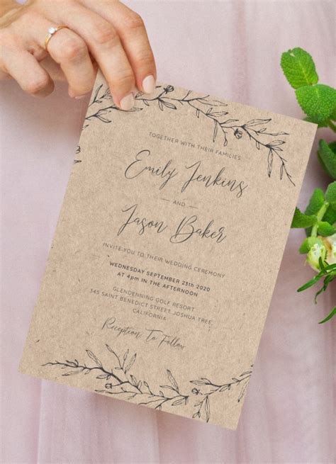 Free Rustic Wedding Invitation Templates For Word