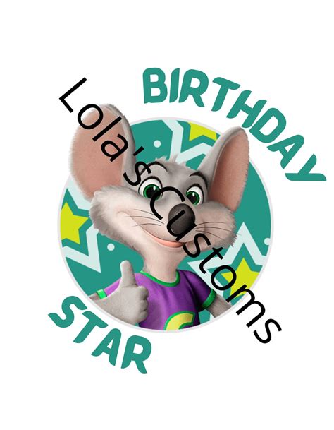 Chuck E Cheese Birthday Star Png File Download Only Etsy