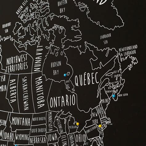 Personalised North America Pin Board Map With Pins By Louisa Elizabeth