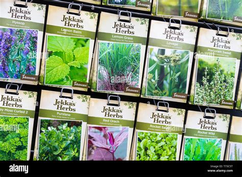 Display Of Jekkas Herbs Herb Rack Uk Stock Photo Alamy