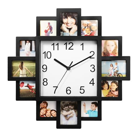 Imountek Photo Frame Clock Picture Collage 12 Picture Display Wall