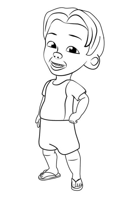 Gambar Kartun Upin Ipin Sketch Coloring Page