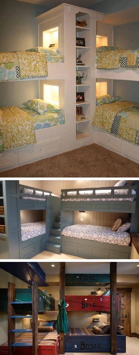 In a bigger children's room the corner bunk bed with two sleeping levels perpendicular to each other makes clever use of the corner. 30 Fabulous Corner Bunk Bed Ideas | DIY Cozy Home