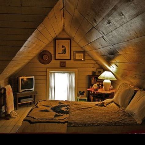 Rustic Attic Room I Would Do This To My Attic If I Only Had More Time