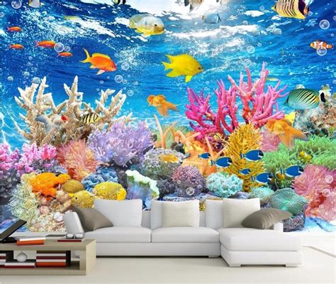 Beibehang Custom Wallpaper Hd Underwater World Tv Background Wall