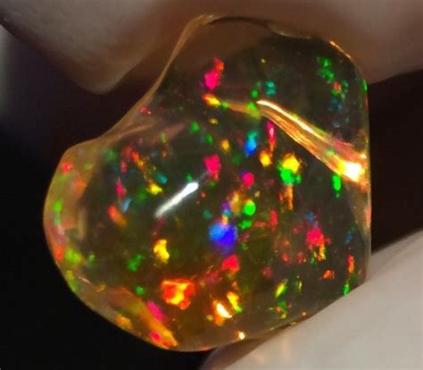 Mexican Fire Opal Brilliant Rainbow Pinfire Minerals And Gemstones