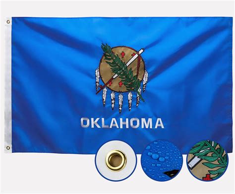 Double Sided Oklahoma State Flag 3x5 Outdoor Made In Usa