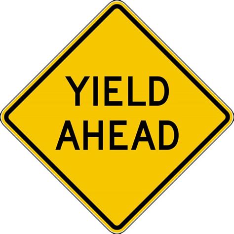 Traffic Signs And Safety W3 2a 36x36 Yield Ahead Word Legend