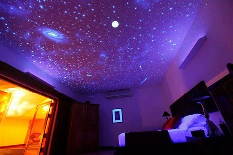 Led night light star projector galaxy projector hokeki lights for bedroom starlight projectorwith bluetooth speaker can remote control adjust brightness suitable for romantic gifts. Black light Galaxy painted cieling (With images) | Space ...