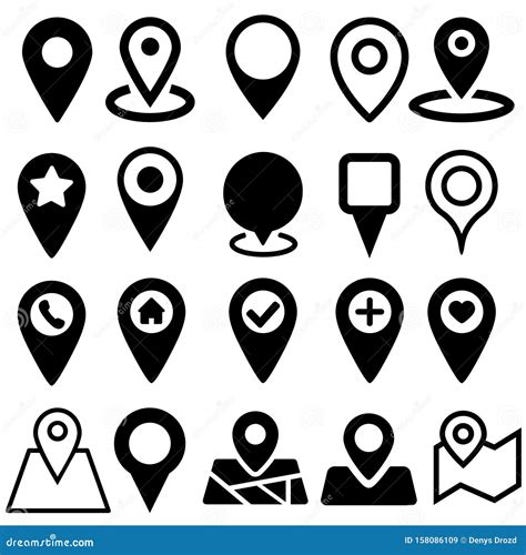 Map Pin Vector Icons Set Pin Icon Location Illustration Symbol