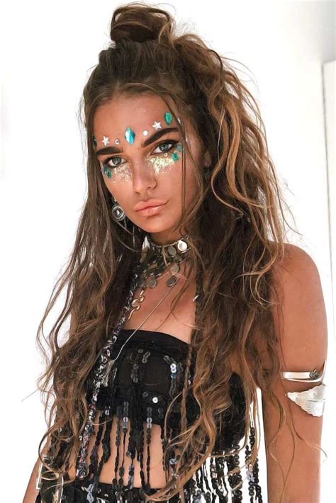 Hippie Style Mode Hippie Mode Coachella Coachella Party Boho Updo Bohemian Hairstyles