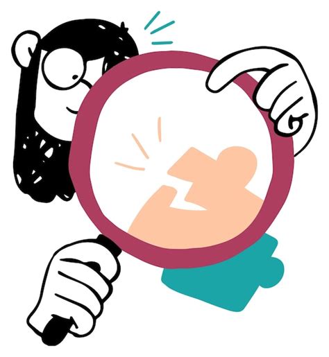 Premium Vector Cartoon Character Holding Magnifying Glass