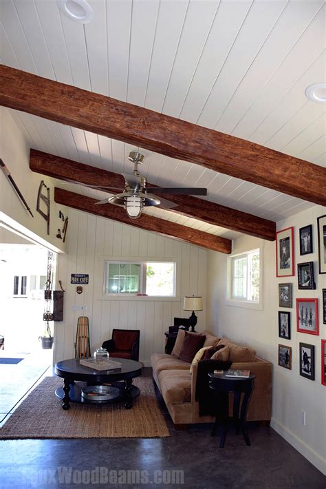 Vaulted Ceilings With Exposed Beams Faux Wood Workshop