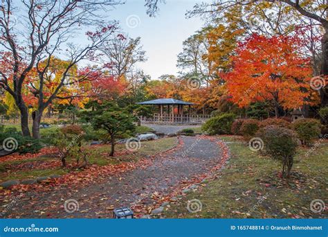 Autumn Landscape At Nakajima Park Sapporo City Hokkaido Japan Stock