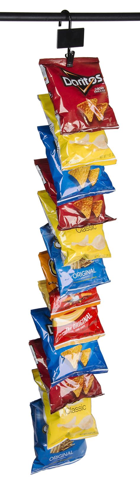 Displays2go Potato Chip Hanging Metal Clip Strip With 12 Clips For