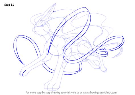 How To Draw Suicune From Pokemon Pokemon Step By Step