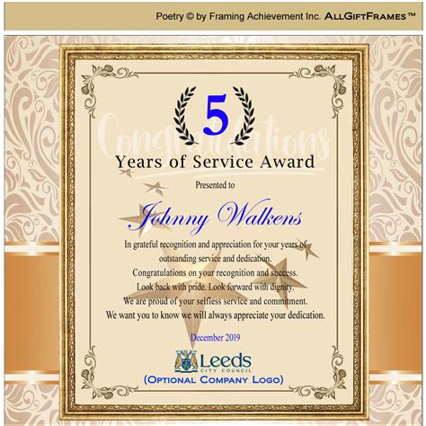 Unique Years Of Service Award Plaque Present Boss Employee Etsy Uk
