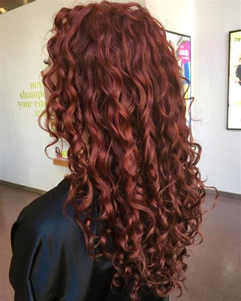 Colored Curly Hair Long Curly Hair Wavy Hair Dyed Hair Red Hair