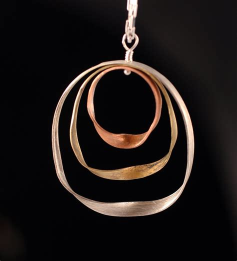 Mobius Strip Necklace Silver Brass Copper