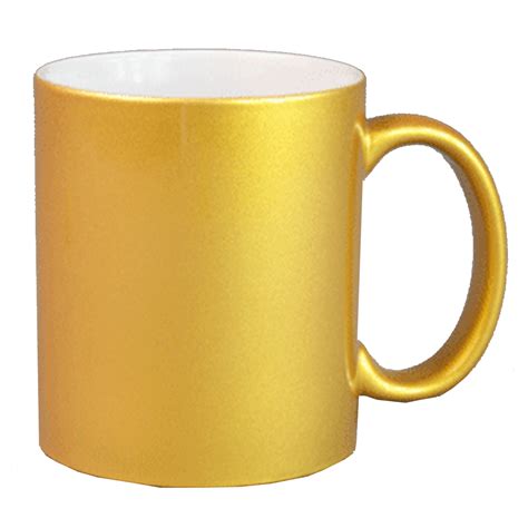 11 Oz Metallic Gold Sublimation Mug With Orca Coating For Sublimation