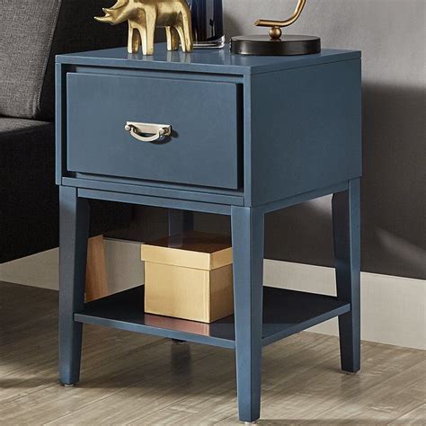 The end table features 3 spacious drawers for storing remotes, coasters, magazines and other household items. Richboro 1 - Drawer Nightstand | Blue nightstands ...