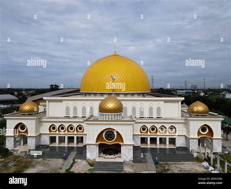 Aerial View Of The Largest Mosque Masjid Kubah Emas At Bekasi Ramadan