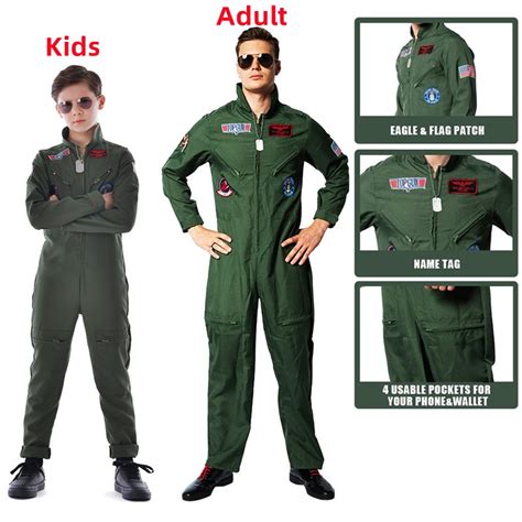 top gun movie cosplay american airforce uniform halloween costumes for men adult army green