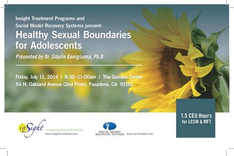 Healthy Sexual Boundaries For Adolescents Pasadena July 11 2014