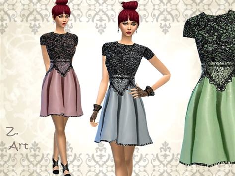 Teatime Dress By Zuckerschnute20 Sims 4 Female Clothes