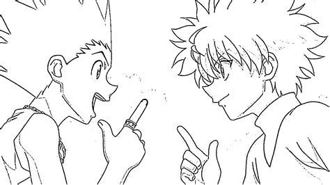 Gon And Killua Outline Drawing Artwork Anime Lineart Anime Sketch