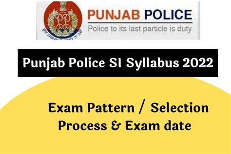 Punjab Police SI Syllabus 2022 Sub Inspector Exam Pattern